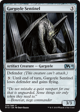 Gargoyle Sentinel (Magic 2019 Core Set) Light Play