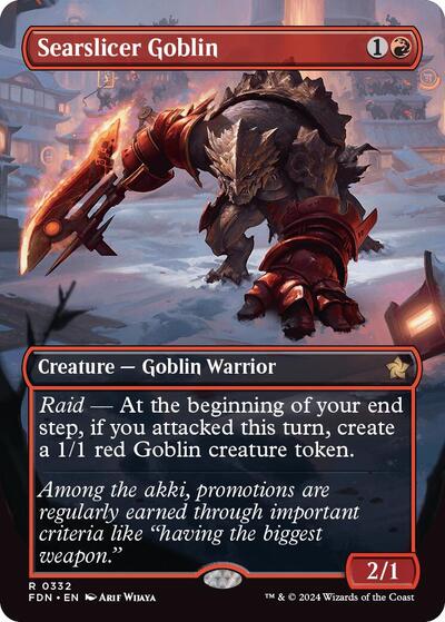 Searslicer Goblin (Borderless) (Foundations) Light Play