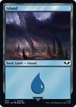 Island (309) (Universes Beyond: Warhammer 40K) Light Play