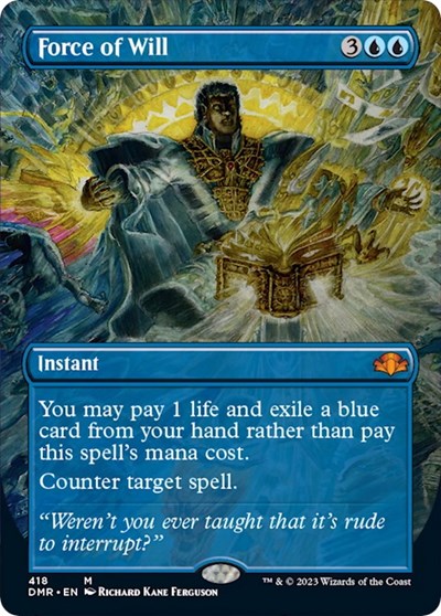 Force of Will (Borderless) (Dominaria Remastered) Light Play Foil
