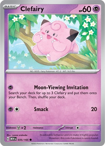 Clefairy (Scarlet and Violet: 151) Light Play Reverse Holofoil
