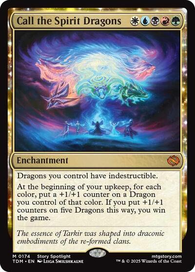 Call the Spirit Dragons (Tarkir: Dragonstorm) Light Play