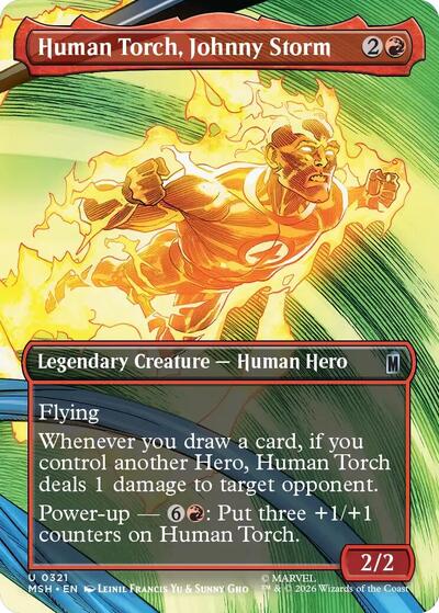 Human Torch, Johnny Storm (Borderless) (Marvel Super Heroes) Light Play Foil