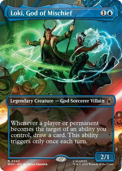 Loki, God of Mischief (Borderless) (Marvel Super Heroes) Light Play Foil
