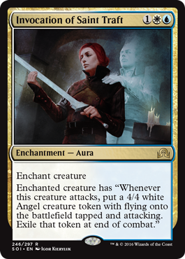 Invocation of Saint Traft (Shadows Over Innistrad) Light Play Foil