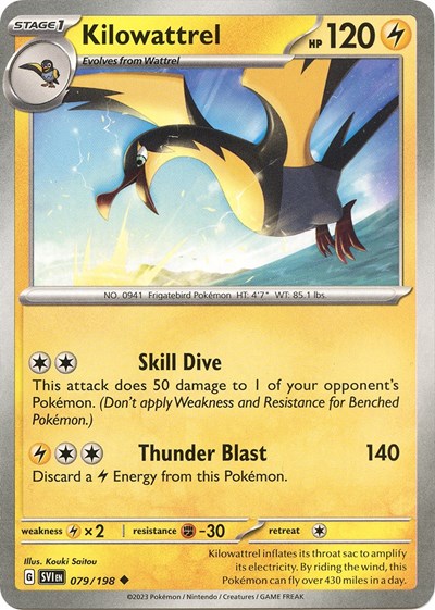 Kilowattrel (Scarlet and Violet: Base Set) Light Play