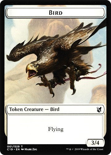 Bird (001) / Sculpture Double-sided Token (Commander 2019) Light Play