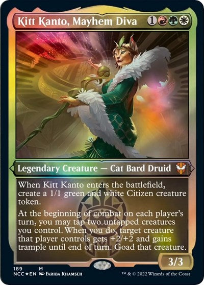 Kitt Kanto, Mayhem Diva (Display Commander) - Thick Stock (Commander: Streets of New Capenna) Light Play Foil