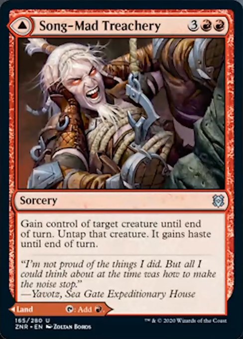 Song-Mad Treachery / Song-Mad Ruins (Zendikar Rising) Light Play Foil