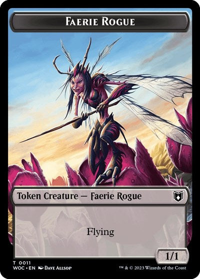 Faerie Rogue (0011) / Pirate Double-Sided Token (Commander: Wilds of Eldraine) Light Play
