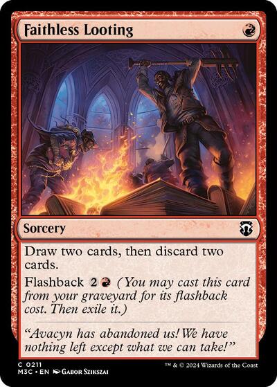 Faithless Looting (Commander: Modern Horizons 3) Light Play
