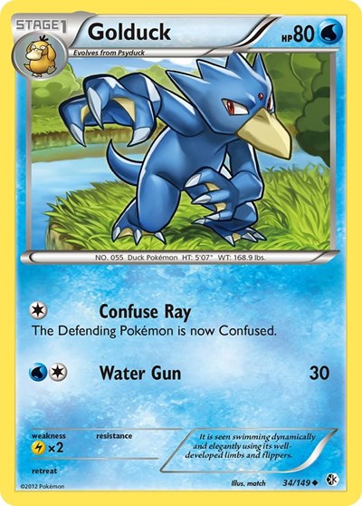 Golduck (34) (Boundaries Crossed) Heavy Play