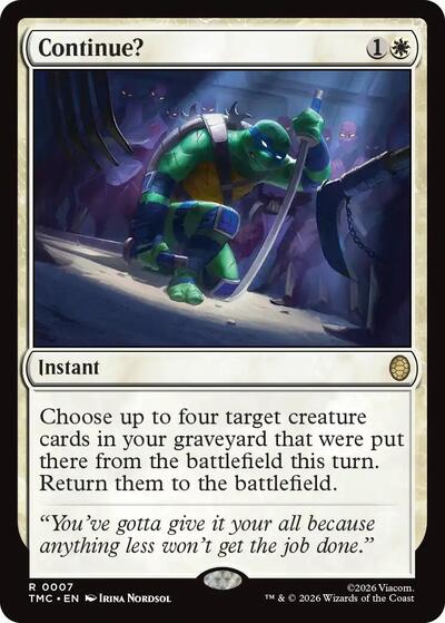 Continue? (Commander: Teenage Mutant Ninja Turtles) Light Play