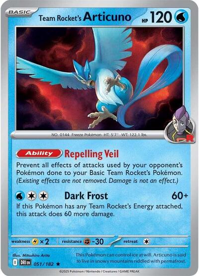 Team Rocket's Articuno (SV10: Destined Rivals) Light Play Holofoil