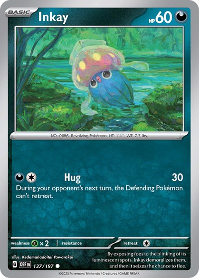 Inkay (Scarlet and  Violet: Obsidian Flames) Light Play Reverse Holofoil