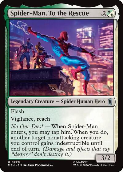 Spider-Man, To the Rescue (Borderless) (Marvel Super Heroes) Light Play Foil