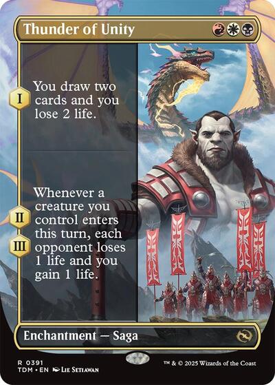 Thunder of Unity (Borderless) (Tarkir: Dragonstorm) Light Play