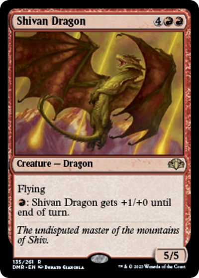 Shivan Dragon (Dominaria Remastered) Light Play