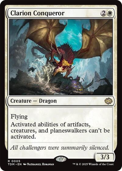 Clarion Conqueror (Tarkir: Dragonstorm) Light Play Foil