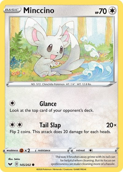 Minccino (145) (SWSH01: Sword & Shield Base Set) Light Play