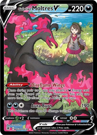 Galarian Moltres V (SWSH10: Astral Radiance Trainer Gallery) Light Play