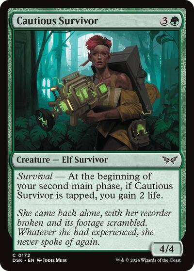 Cautious Survivor (Duskmourn: House of Horror) Light Play Foil