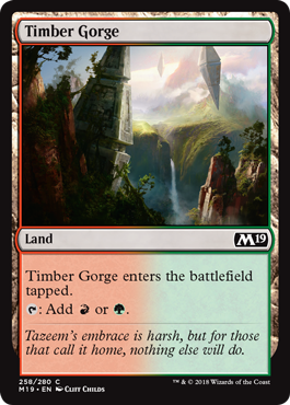 Timber Gorge (Magic 2019 Core Set) Light Play Foil