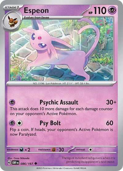 Espeon (Scarlet and  Violet: Obsidian Flames) Light Play