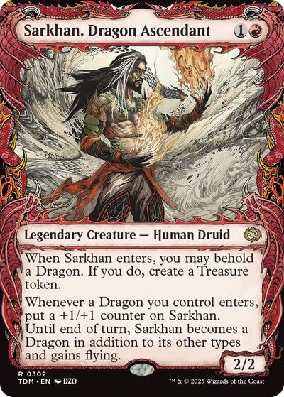 Sarkhan, Dragon Ascendant (0302) (Showcase) (Tarkir: Dragonstorm) Light Play