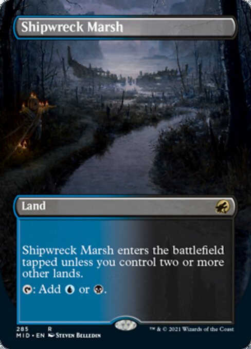 Shipwreck Marsh (Borderless) (Innistrad: Midnight Hunt) Light Play