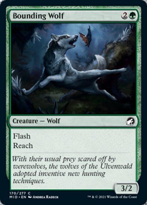 Bounding Wolf (Innistrad: Midnight Hunt) Light Play