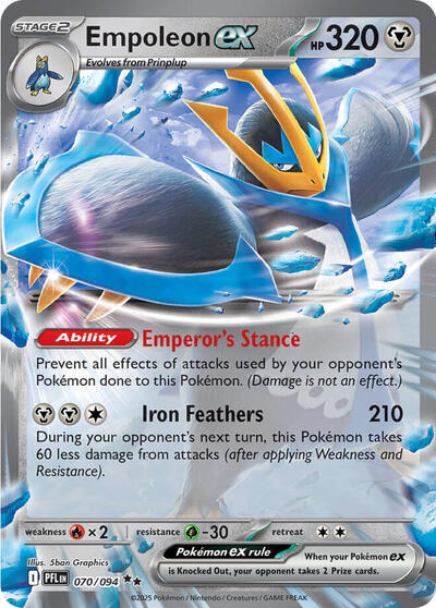 Empoleon ex - 070 (ME02: Phantasmal Flames) Light Play Holofoil