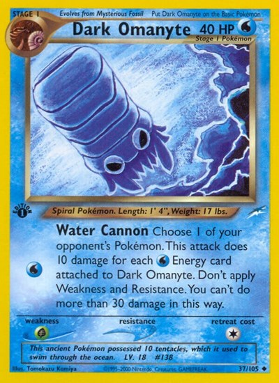 Dark Omanyte (Neo Destiny) Light Play 1st Edition