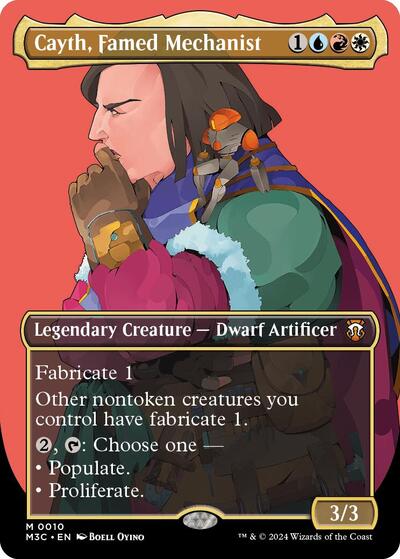 Cayth, Famed Mechanist (Borderless) (Commander: Modern Horizons 3) Light Play