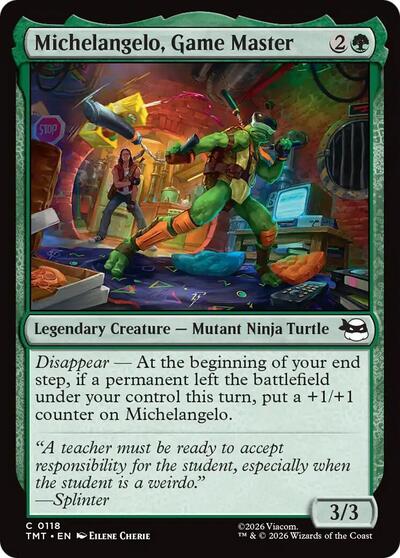 Michelangelo, Game Master (Teenage Mutant Ninja Turtles) Light Play Foil