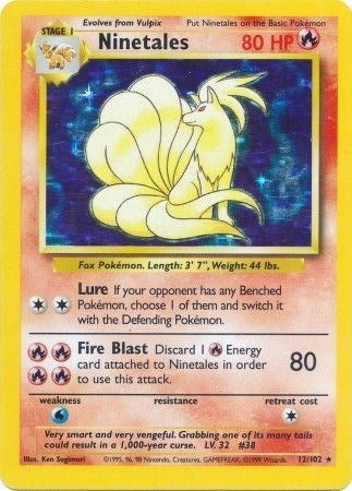 Ninetales (Base Set) Heavy Play Holofoil