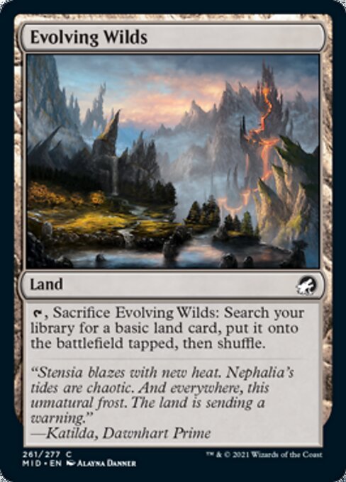 Evolving Wilds (Innistrad: Midnight Hunt) Light Play