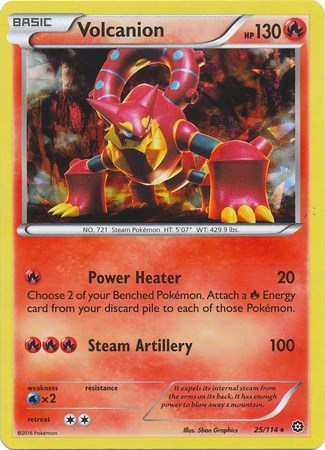 Volcanion - 25/114 (Cracked Ice Holo) (Deck Exclusives) Medium Play Holofoil