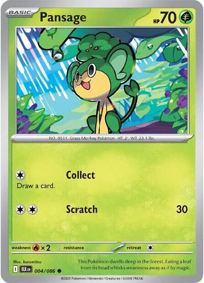 Pansage (SV: Black Bolt) Light Play Reverse Holofoil