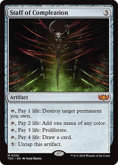 Staff of Compleation (Commander: Tarkir: Dragonstorm) Light Play