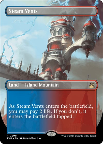 Steam Vents (Borderless) (Ravnica Remastered) Light Play Foil