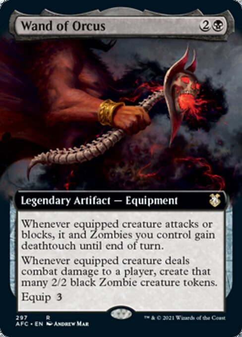 Wand of Orcus (Extended Art) (Commander 2021 Forgotten Realms) Light Play