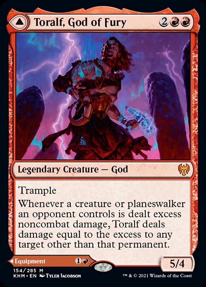 Toralf, God of Fury / Toralf's Hammer (Kaldheim) Light Play Foil