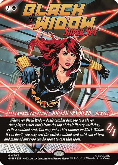 Black Widow, Super Spy (Borderless) (0393) (Marvel Super Heroes) Light Play Foil