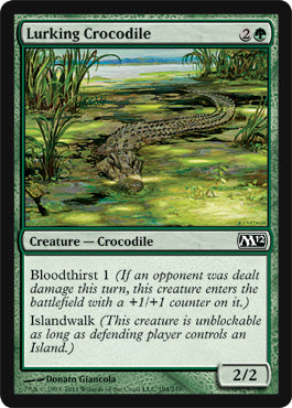 Lurking Crocodile (Magic 2012 Core Set) Light Play