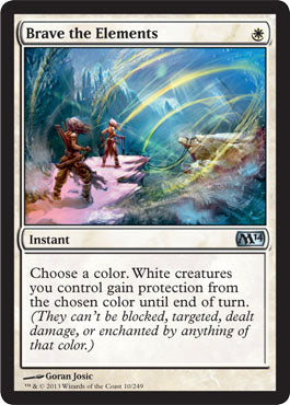 Brave the Elements (Magic 2014 Core Set) Light Play Foil