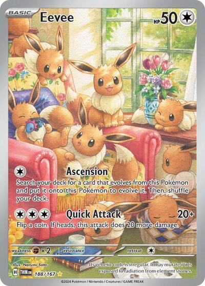 Eevee - 188 (SV06: Twilight Masquerade) Damaged / Poor Holofoil