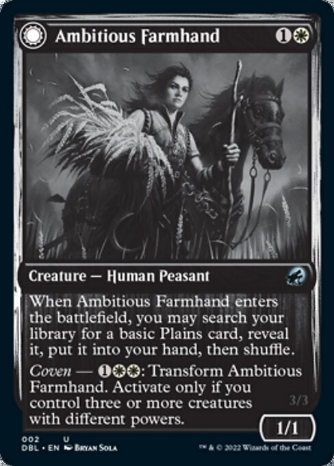 Ambitious Farmhand / Seasoned Cathar (Innistrad: Double Feature) Light Play