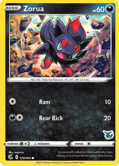 Zorua - 170/264 (Eevee Stamped) (Battle Academy 2022) Light Play