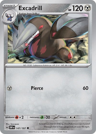 Excadrill (Scarlet and  Violet: Obsidian Flames) Light Play Reverse Holofoil